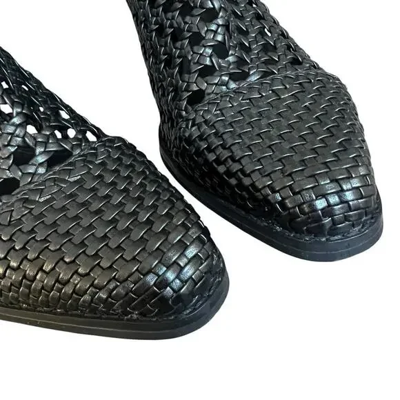 Michael Kors Black Augustine Woven Ankle Boots Size 7.5 Open Weave - Picture 5 of 15